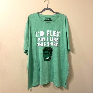 Green Short Sleeve Marvel Incredible Hulk I'd Flex But I Like This Shirt Tee 4xl